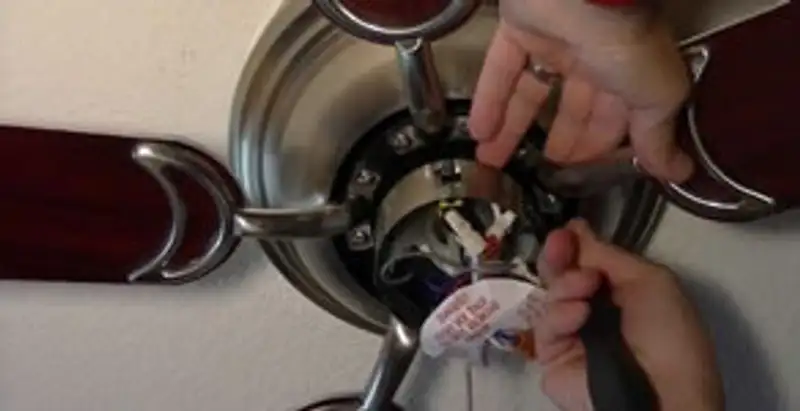 Ceiling fan installation with electrical wiring and mounting by professional electrician in Dayton, OH