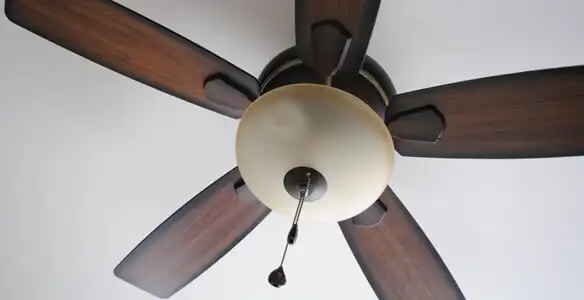 Fully installed ceiling fan with balanced blades and light fixture in Dayton, OH
