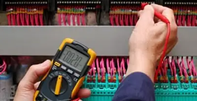 electrical service showing professional testing and troubleshooting of electrical panel by licensed electricians in Dayton, OH