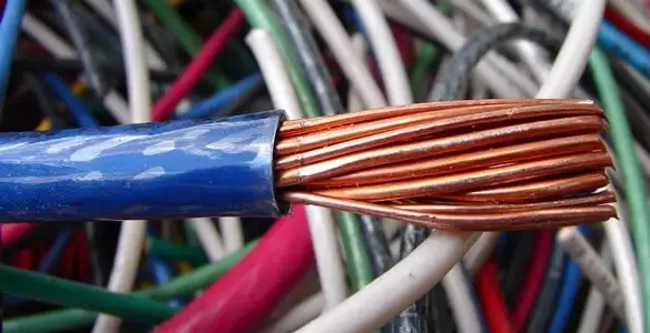 electrical wiring services showing exposed copper conductors and cable preparation in Dayton, OH