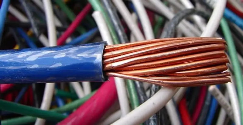 electrical wiring services showing exposed copper conductors and cable preparation in Dayton, OH