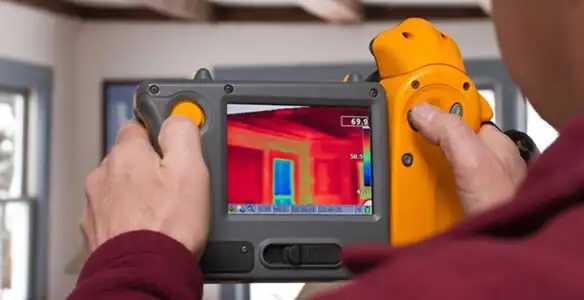 home energy audit service capturing thermal readings to analyze insulation and electrical efficiency in Dayton, OH