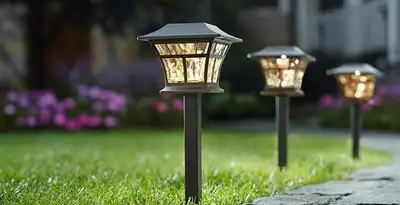 landscape lighting installation services with professionally installed pathway lights in Dayton, OH