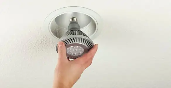lighting installation service featuring recessed ceiling light installed by licensed professionals in Dayton, OH