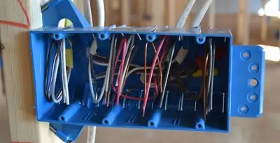 new construction wiring installation featuring electrical boxes and cable routing by expert electricians in Dayton, OH