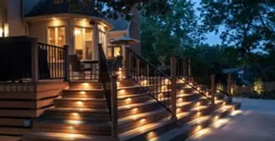 Residential electrician installing outdoor lighting for home safety in Dayton, OH