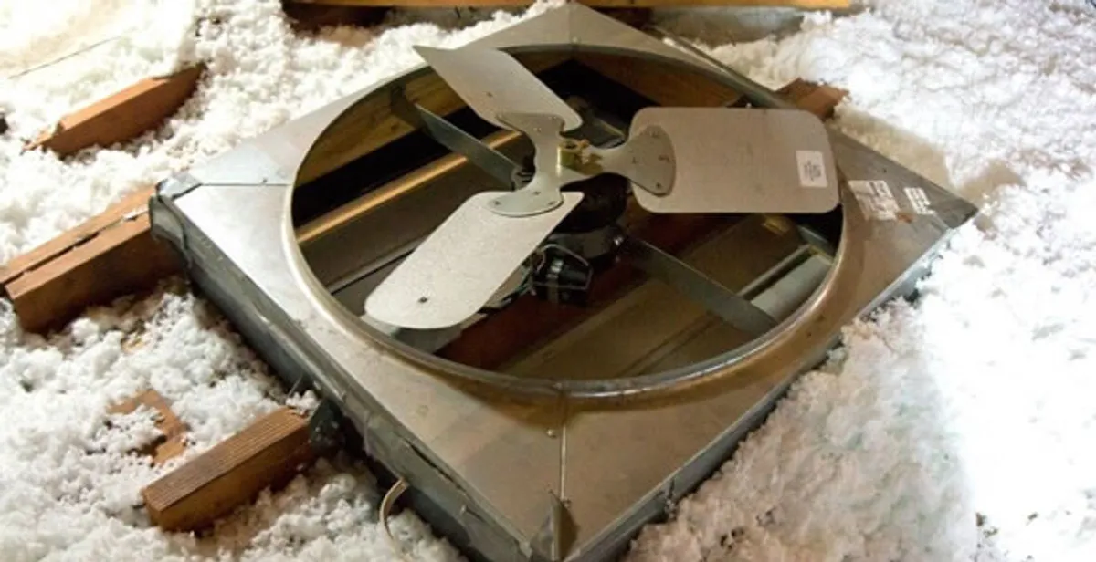 whole house fan installation services with attic-mounted ventilation unit in Dayton, OH